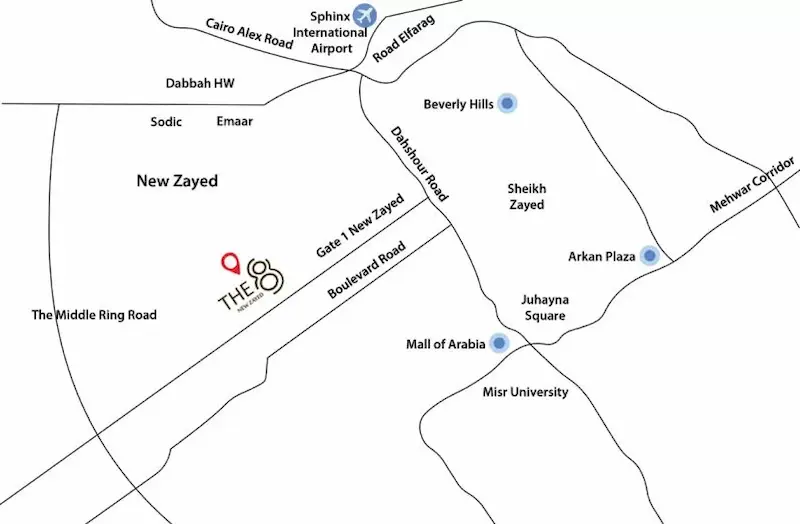 خريطة كمبوند ذا إيت الشيخ زايد
