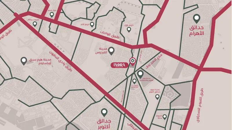 خريطة كمبوند اكسورا حدائق أكتوبر
