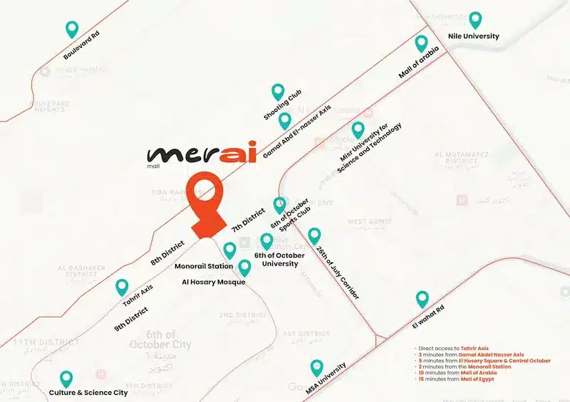 خريطة مول ميراي 6 أكتوبر