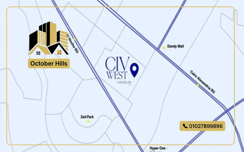 خريطة كمبوند CIV West الشيخ زايد