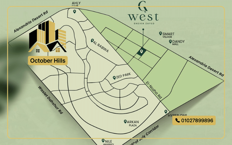 خريطة كمبوند G West الشيخ زايد