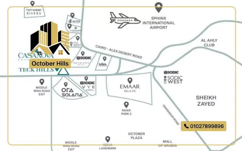 خريطة كمبوند تيك هيلز زايد الجديدة