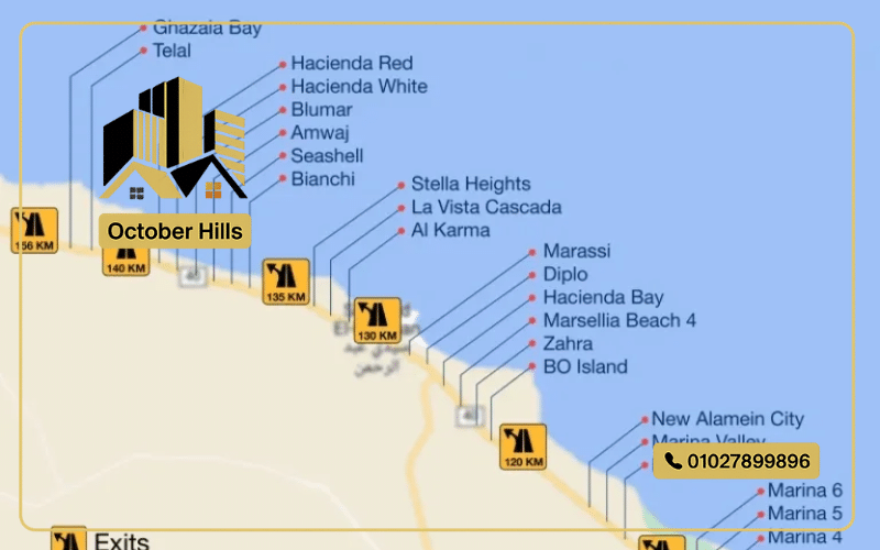 خريطة مشاريع الساحل الشمالي