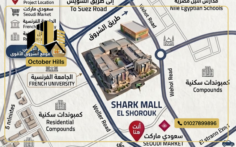 خريطة Shark Mall El Shorouk