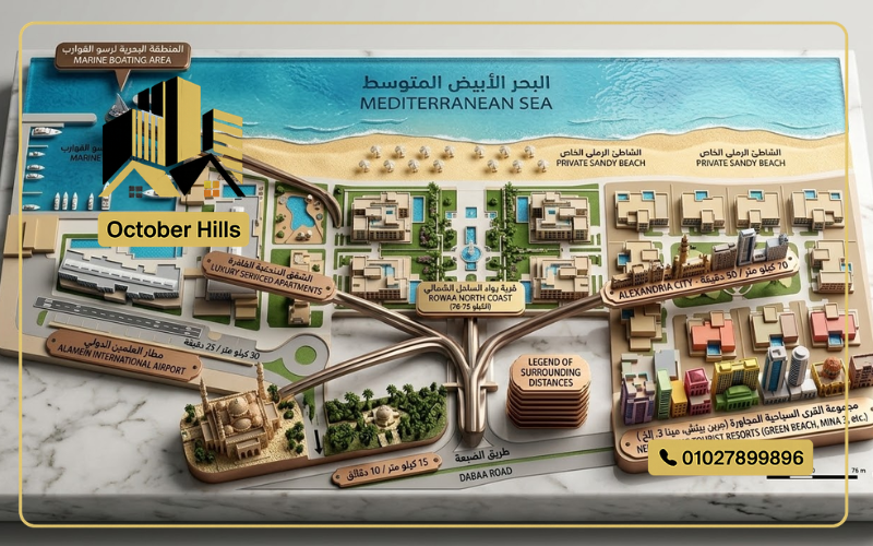 خريطة قرية رواء الساحل الشمالي