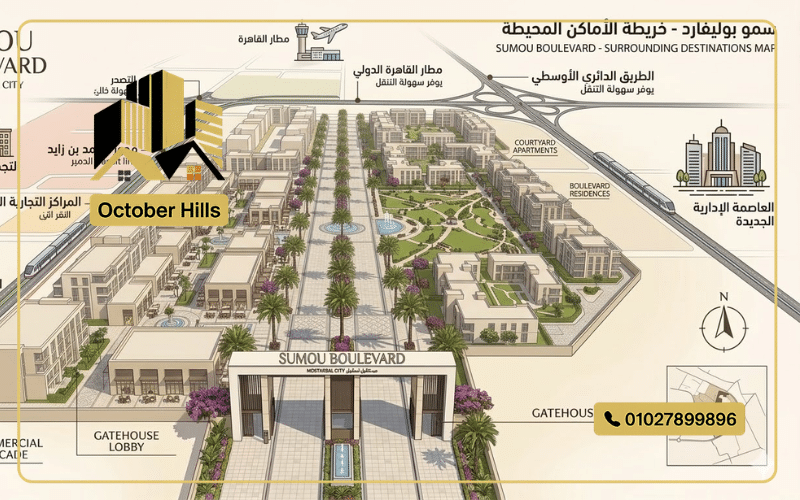 خريطة كمبوند سمو بوليفارد المستقبل سيتي