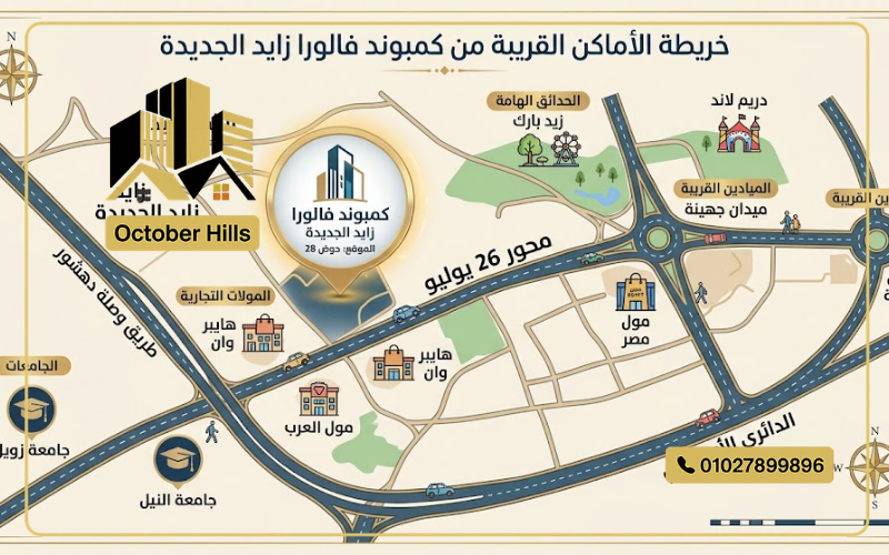 خريطة كمبوند فالورا زايد الجديدة
